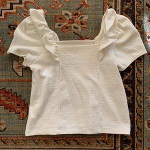 Madewell Flutter Sleeve Cropped Blouse